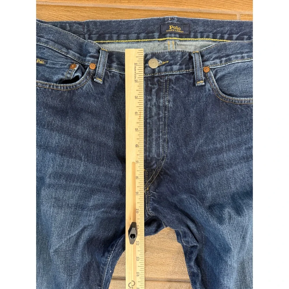 Polo Ralph Lauren Varick Slim Straight Blue Jeans Mens 36x34 (36x32) Medium Wash